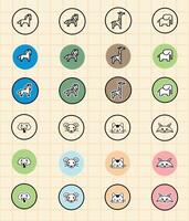 various animal icons in circles vector