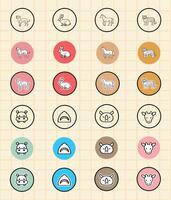 Colorful animal icons for children vector