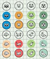 Colorful animal icons for kids vector
