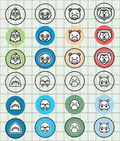 Colorful animal icons for children vector