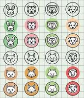 colorful animal icons design vector