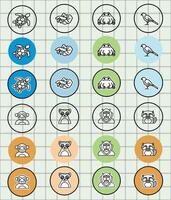 Animal icons collage for educational use vector