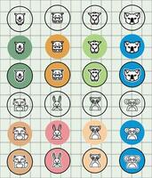 Colorful animal icons for educational use vector