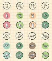 Colorful animal illustrations in circles vector