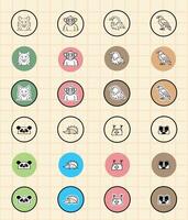 User-Friendly Animal Icons Flat vector