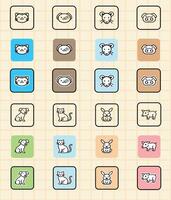 Modern Flat Animal Icons vector