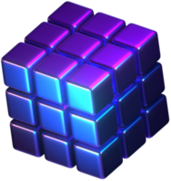 rubik cubo cyberpunk abstrato 3d ilustração png