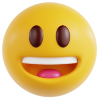 Grinning Face With Open Mounth 3D Ilustration png