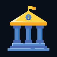 Graphic Illustration Of A Bank building with a dollar sign, suitable for financial concepts, banking industry, business finance website, and money related designs. vector
