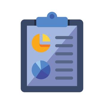 Clipboard with charts and data vector