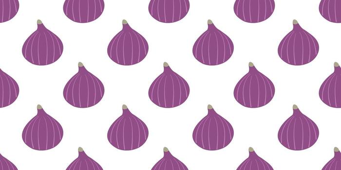 Fall motif seamless pattern with figs in flat style. Autumn hand drawn illustration for posters and social media graphics vector
