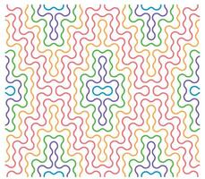 Abstract seamless print pattern of interlocking, colorful pastel colors wavy lines on white background. vector