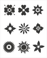 Elegant Outline Flowers for Branding. Best social media flower pack. vector