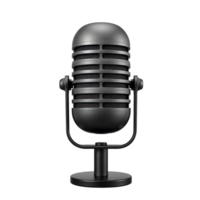 Retro Microphone with Classic Grill Design Isolated on Transparent Background png