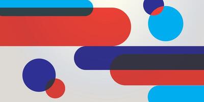 Abstract geometric colorful red blue white background horizontal gradient. vector