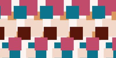 Abstract checkered background with pastel colored geometric patterns. vector