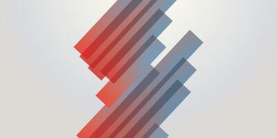White background with red and blue gradient symmetrical lines slanted in the middle. vector