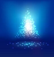 Abstract magic Light on Blue background for Christmas vector