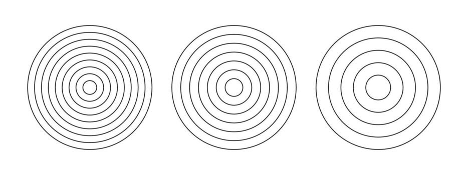 Polar grids concentric circles. Wheel of life or habits tracker. Circle diagrams divided on segments. Blank polar graph paper. vector