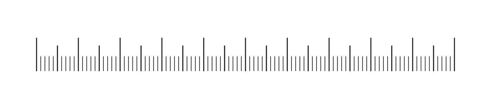 Ruler scale 10 centimeters without numbers. Measuring chart with 100 mm. Ruler scale, sewing tool template. Length measurement height, distance, math. vector