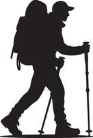 Trekking Hiker Silhouette vector