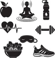 Lifestyle and Health Concept Silhouettes vector