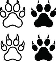 Paw Print Icon Set vector