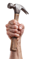 Hand Holding Claw Hammer for Labor Day Isolated on Transparent Background png