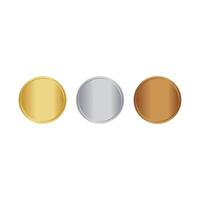 award golden, silver and bronze medal award design template vector