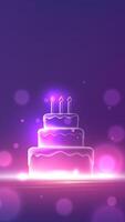 Birthday cake with candles and sparkles vector