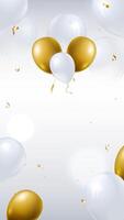 Gold and white balloons in celebration vector