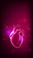 Stylized heart illustration on pink background vector