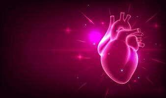 3D heart illustration on pink background vector
