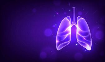 Stylized glowing lungs illustration vector
