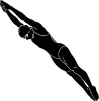 Swimmer Diving Silhouette - Sport Activity Icon vector