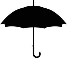 Umbrella Silhouette Icon - Rain Protection and Weather Illustration vector