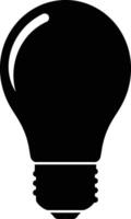 Light Bulb Silhouette Icon - Idea and Innovation Symbol vector
