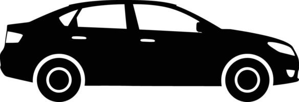 A Black Private Car Silhouette vector