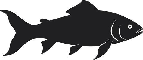 A Fish Silhouette - Aquatic Animal Icon vector