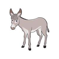 Cute cartoon donkey character illustration vector