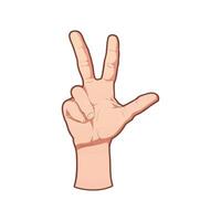 Hand making a peace sign gesture vector