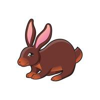 Cartoon brown rabbit illustration vector
