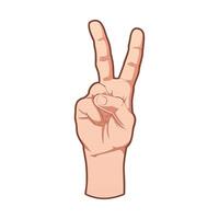 Hand gesture with two fingers raised vector