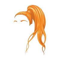 Orange ponytail hair illustration vector