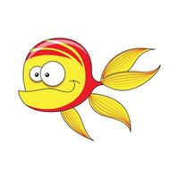 Cartoon fish with colorful fins vector