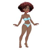 Cartoon character in blue swimwear vector