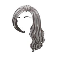 Gray wavy hair illustration vector