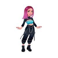 Colorful cartoon character with trendy outfit vector