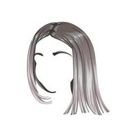 Long bob hairstyle illustration vector