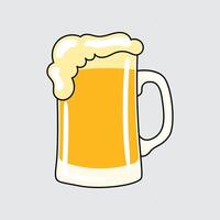 Frothy beer mug illustration vector